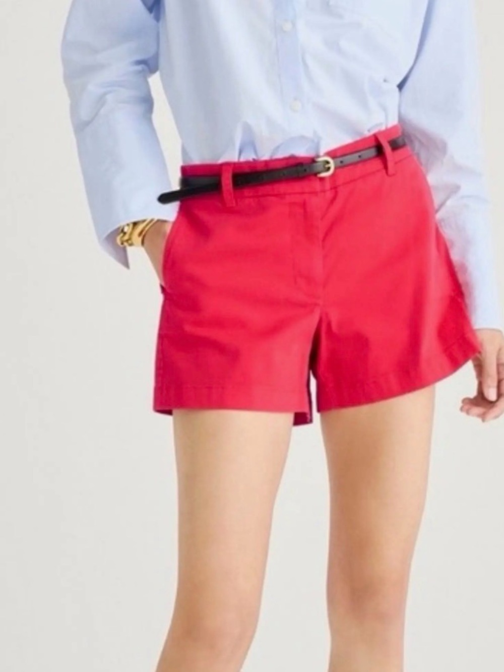 J. Crew Bright Coral High-Rise Cotton Chinos Shorts 12